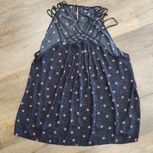 Torrid sleeveless black floral strappy top, women's torrid 2 (2x)